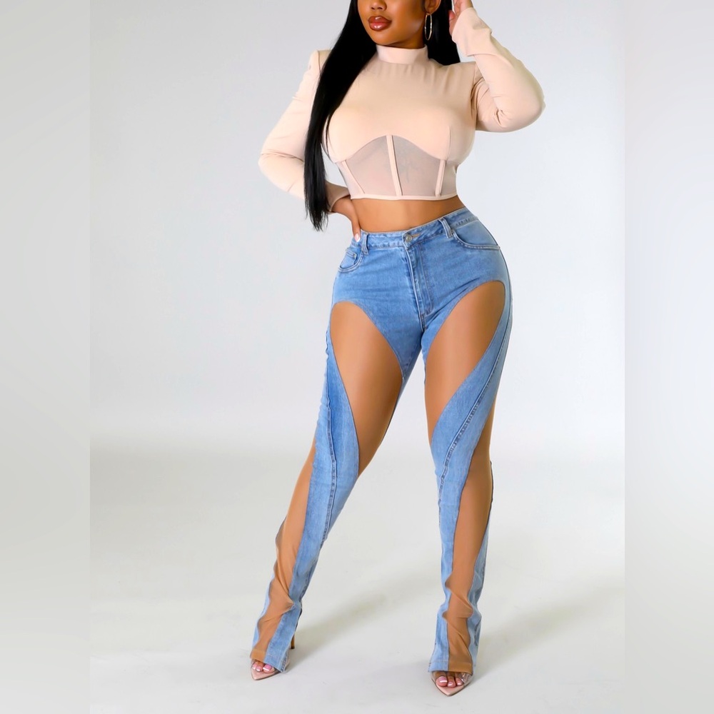 Sexy Mesh Jeans